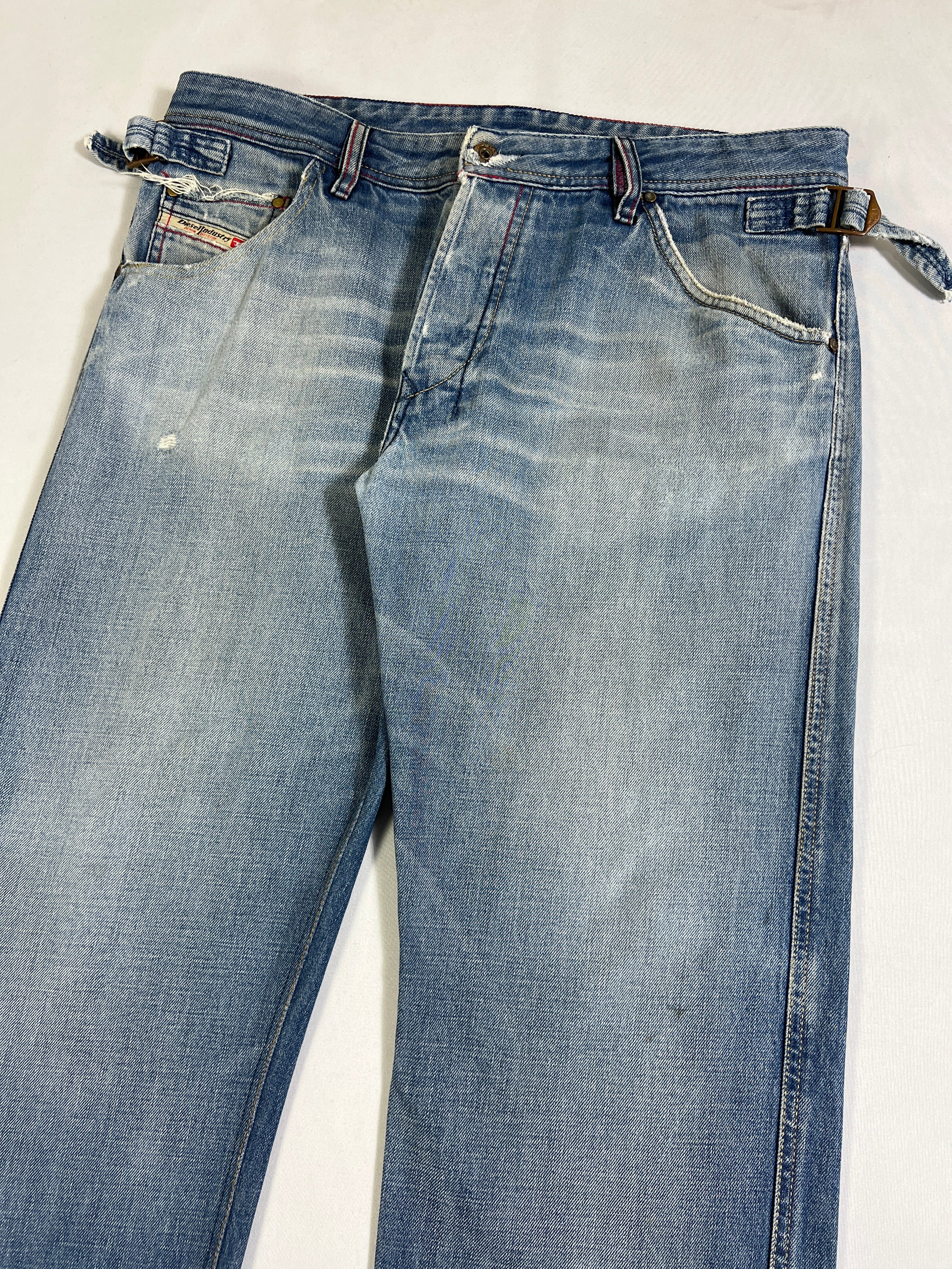 Diesel Relaxed Waist Buckle Button Fly Jeans