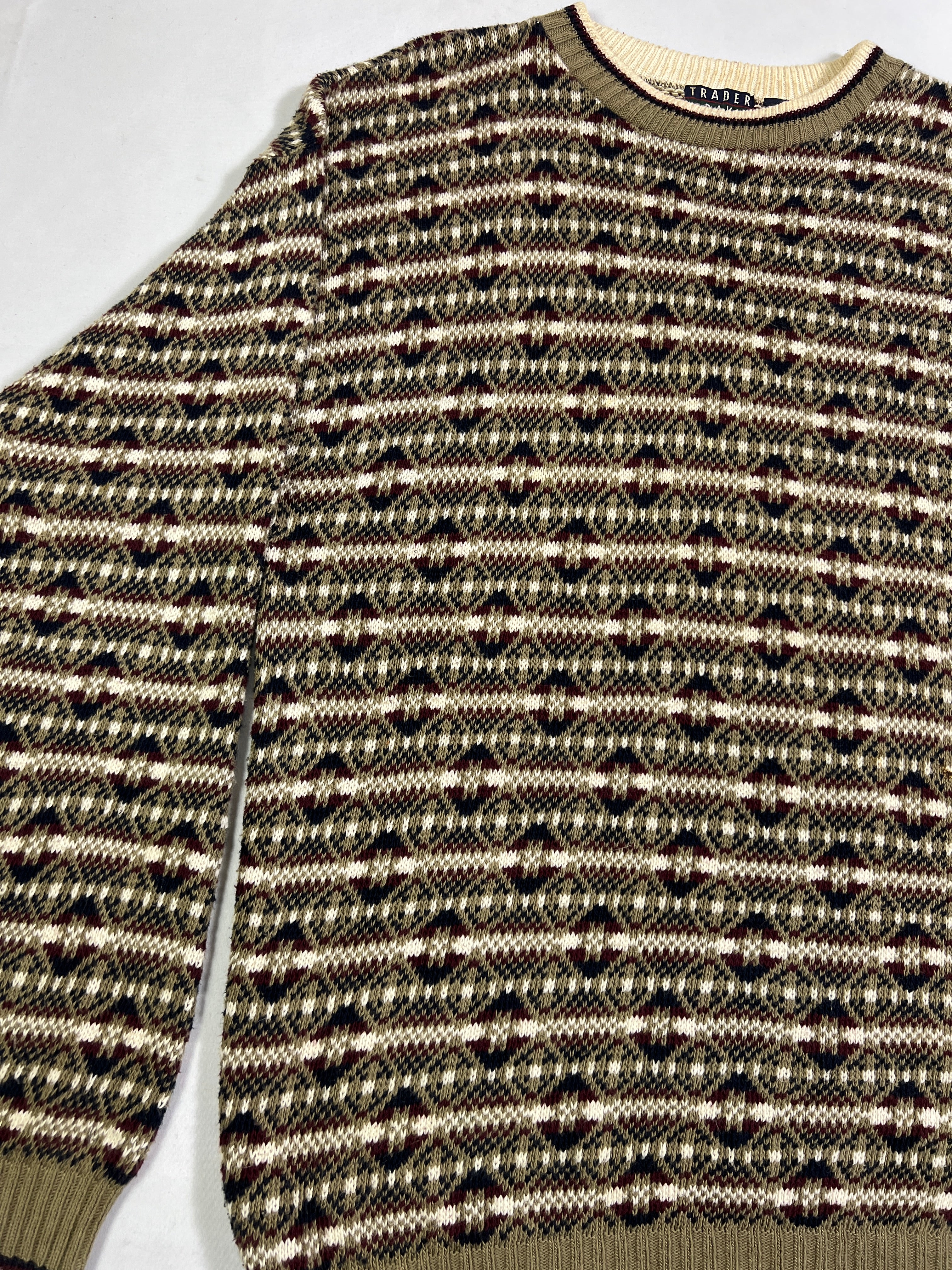 Trader Bay Geometric Pattern Cotton Pullover