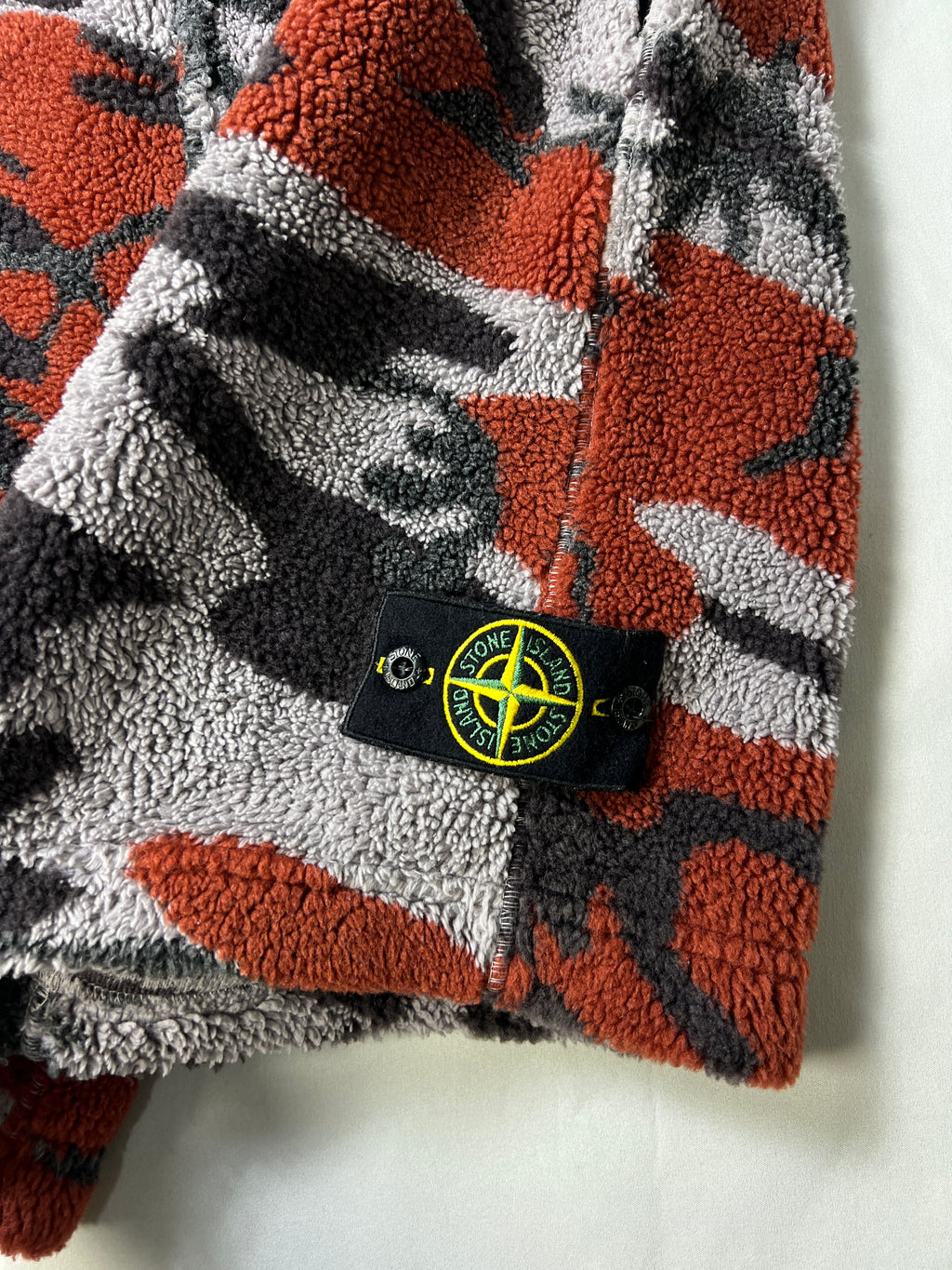 Stone Island Thick Teddy Pile Camo Shorts