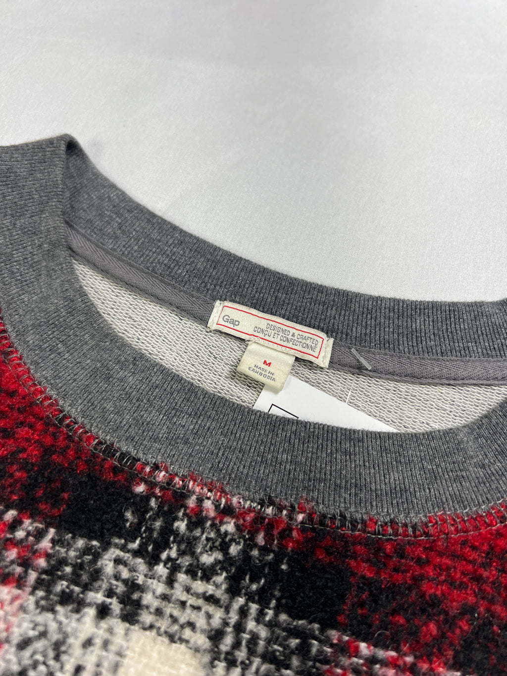 GAP Plaid Wool Crewneck