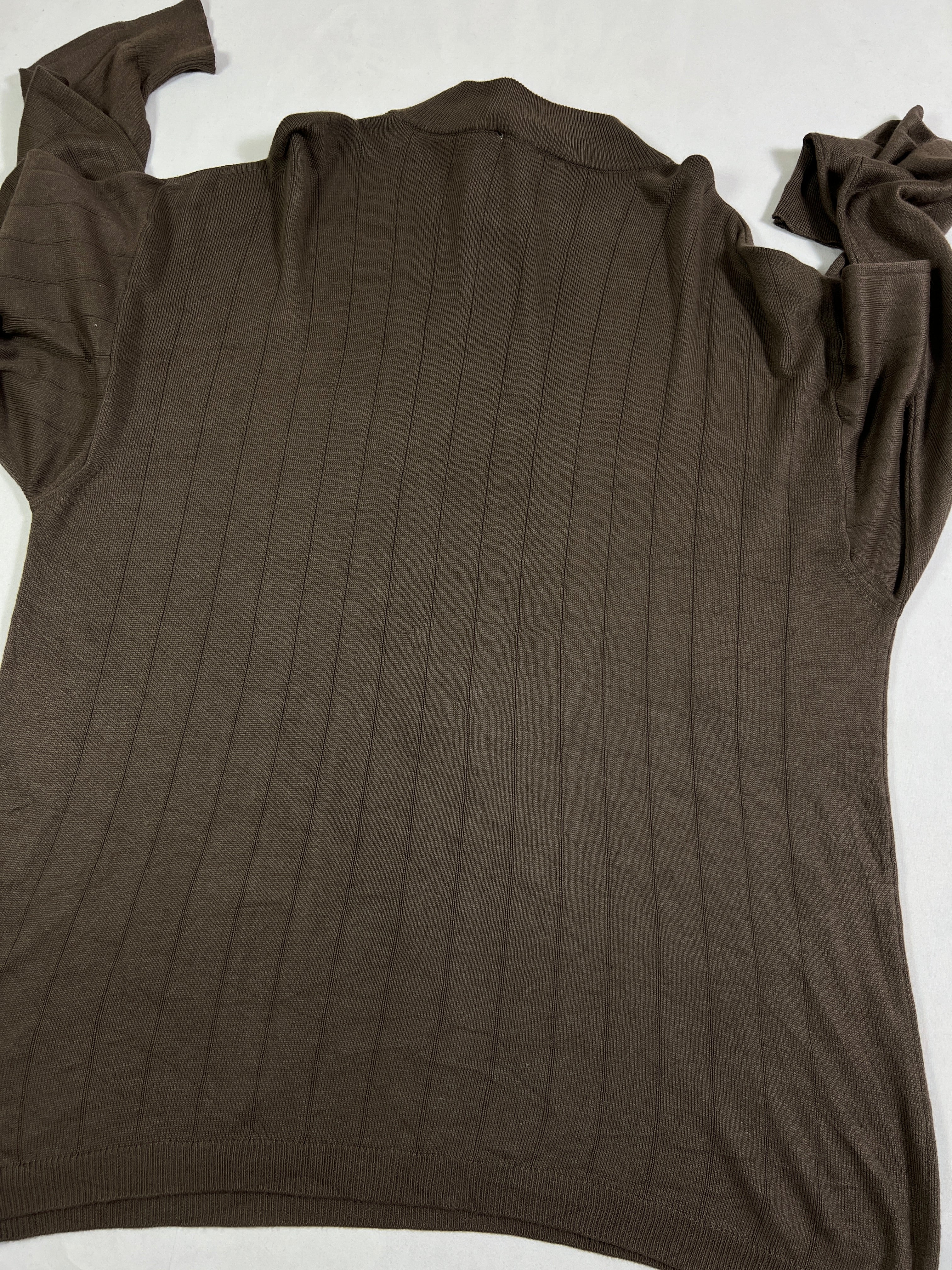 Cellini Uomo Ribbed Mock Neck Knit Pullover