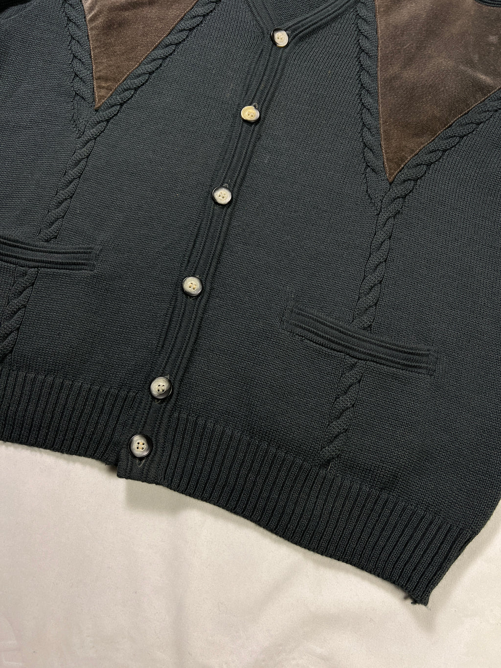 Stumpf Leather Pannel Cardigan