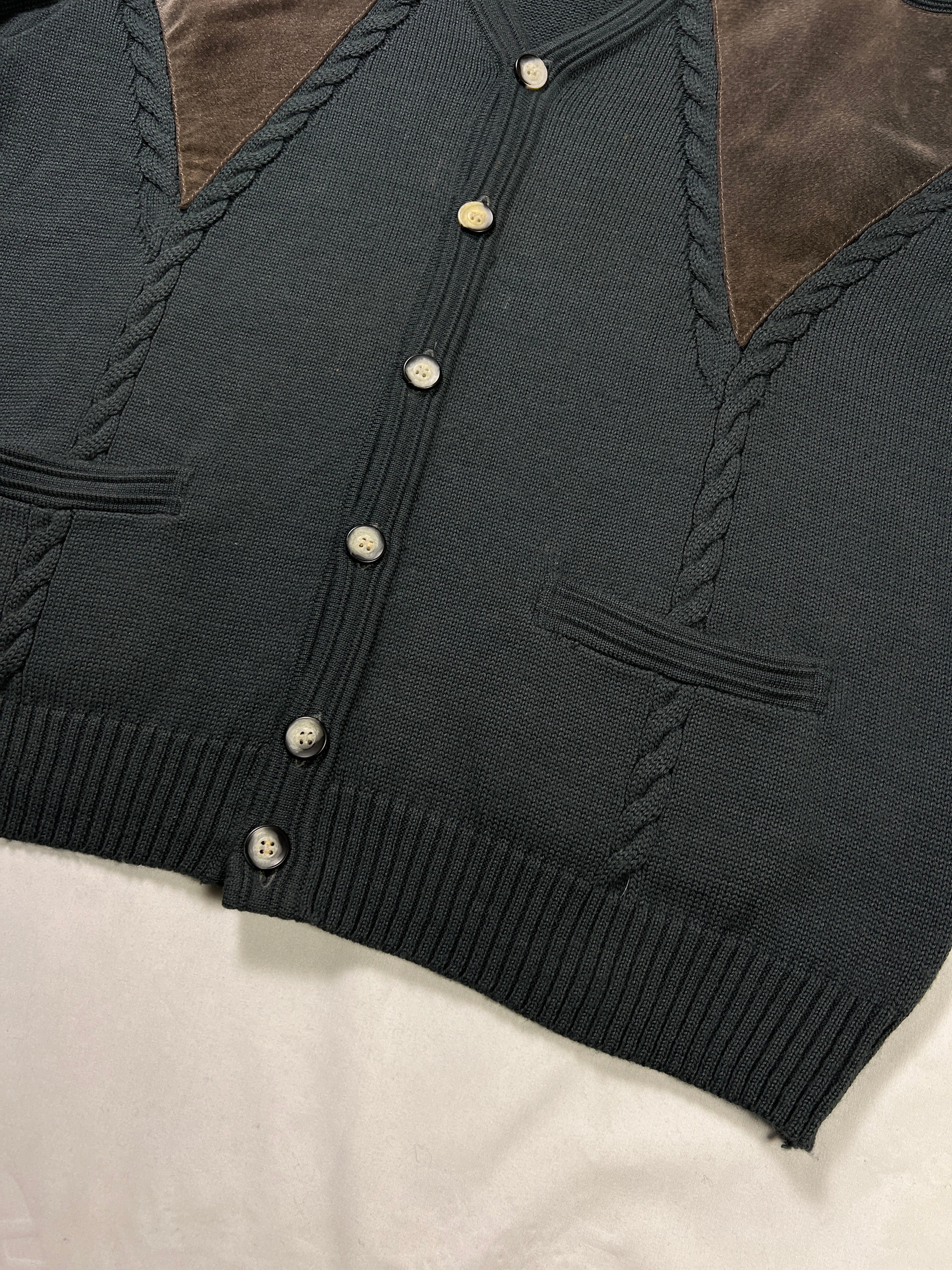 Stumpf Leather Pannel Cardigan