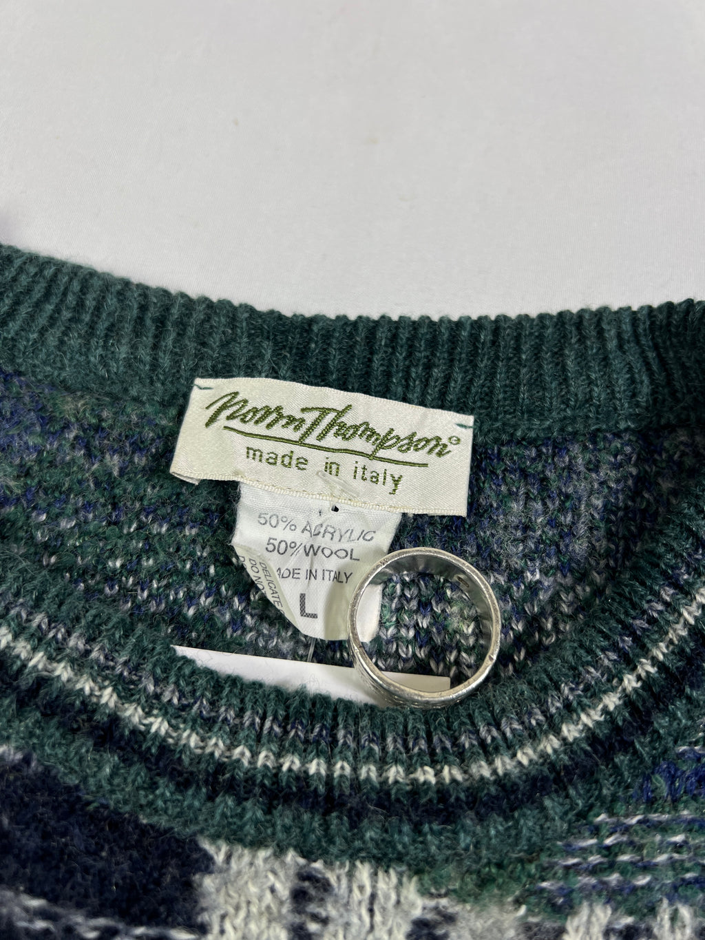 Norm Thompson Wool Patchwork Pullover