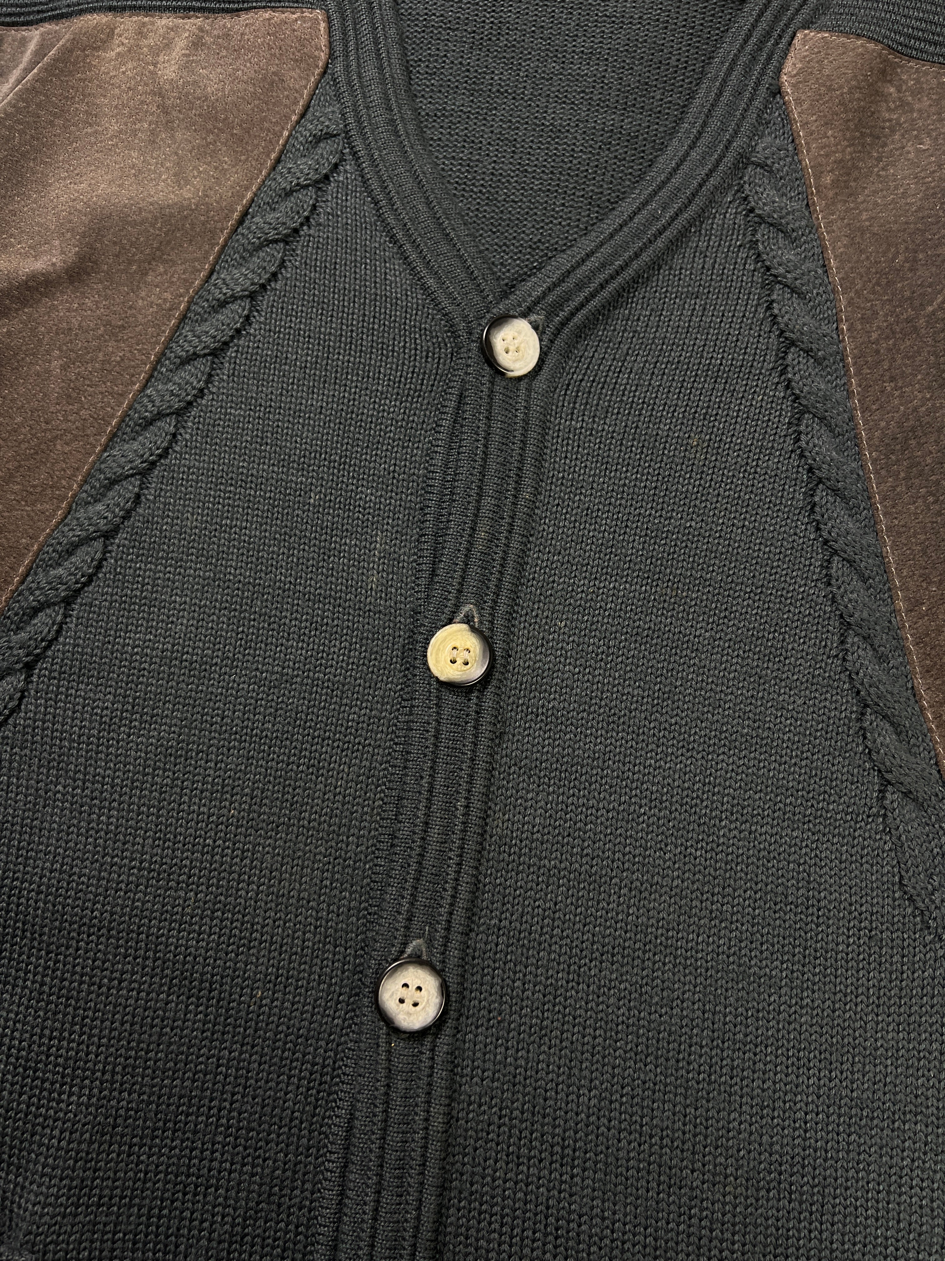 Stumpf Leather Pannel Cardigan
