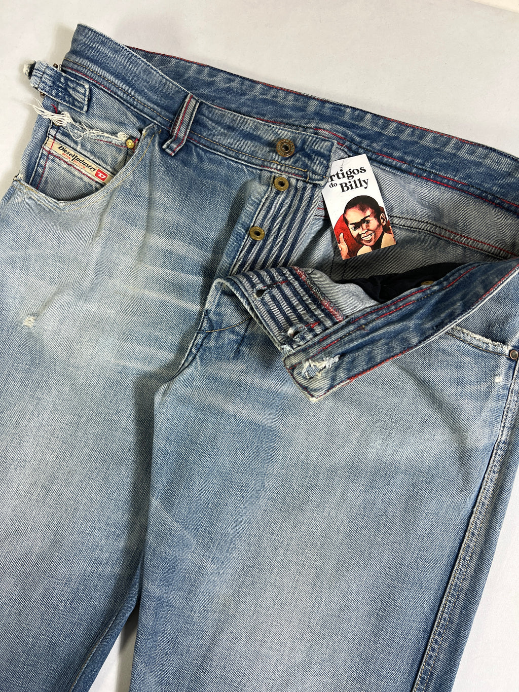 Diesel Relaxed Waist Buckle Button Fly Jeans
