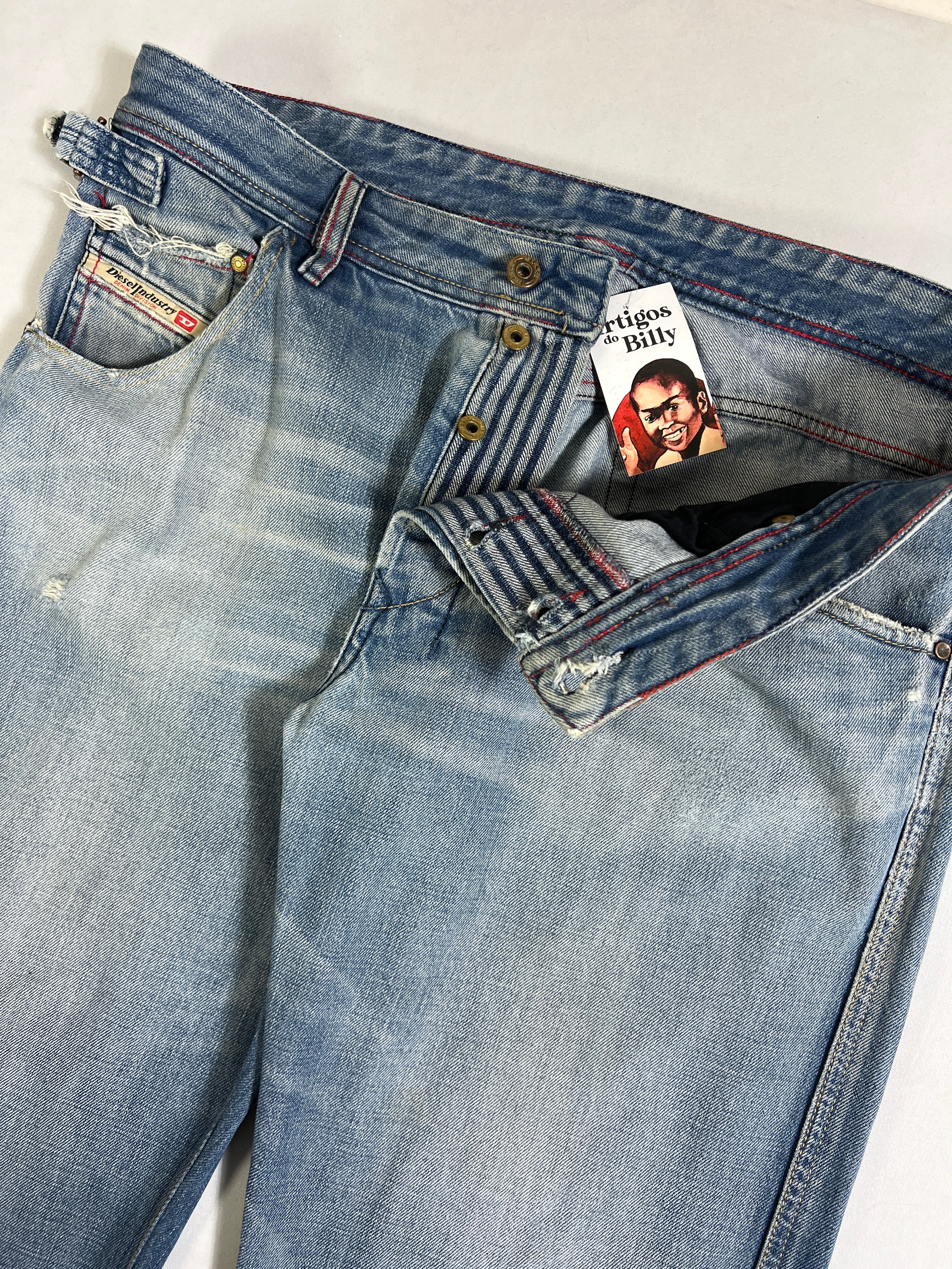 Diesel Relaxed Waist Buckle Button Fly Jeans