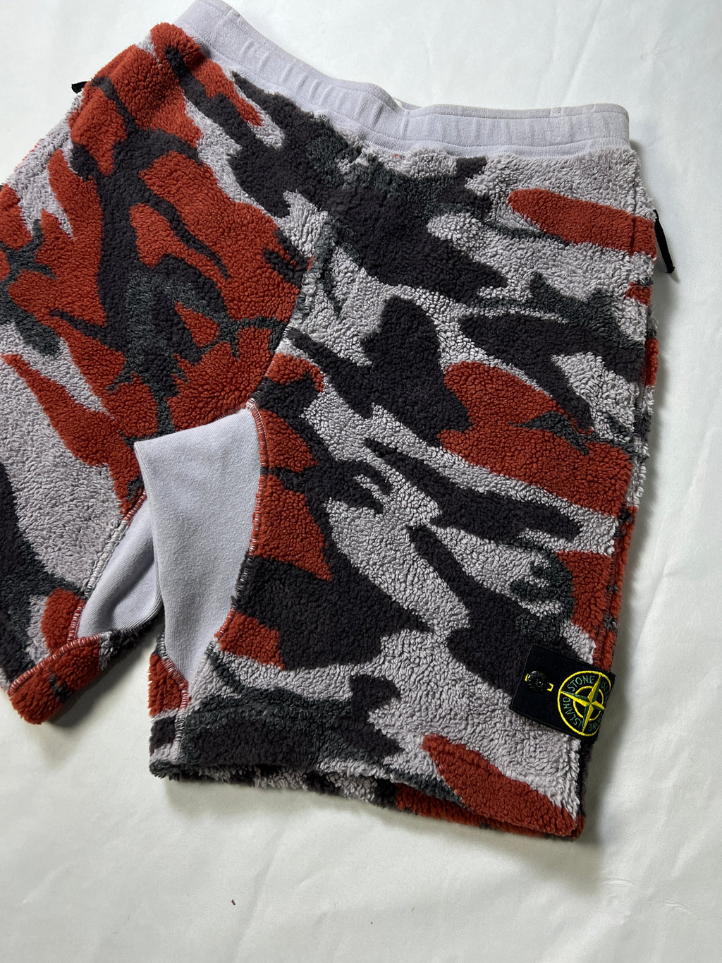Stone Island Thick Teddy Pile Camo Shorts