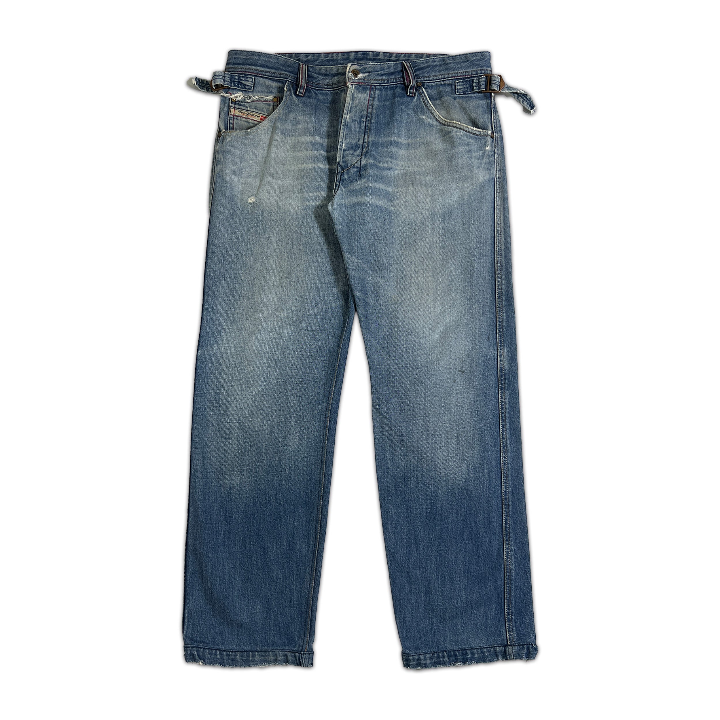 Diesel Relaxed Waist Buckle Button Fly Jeans