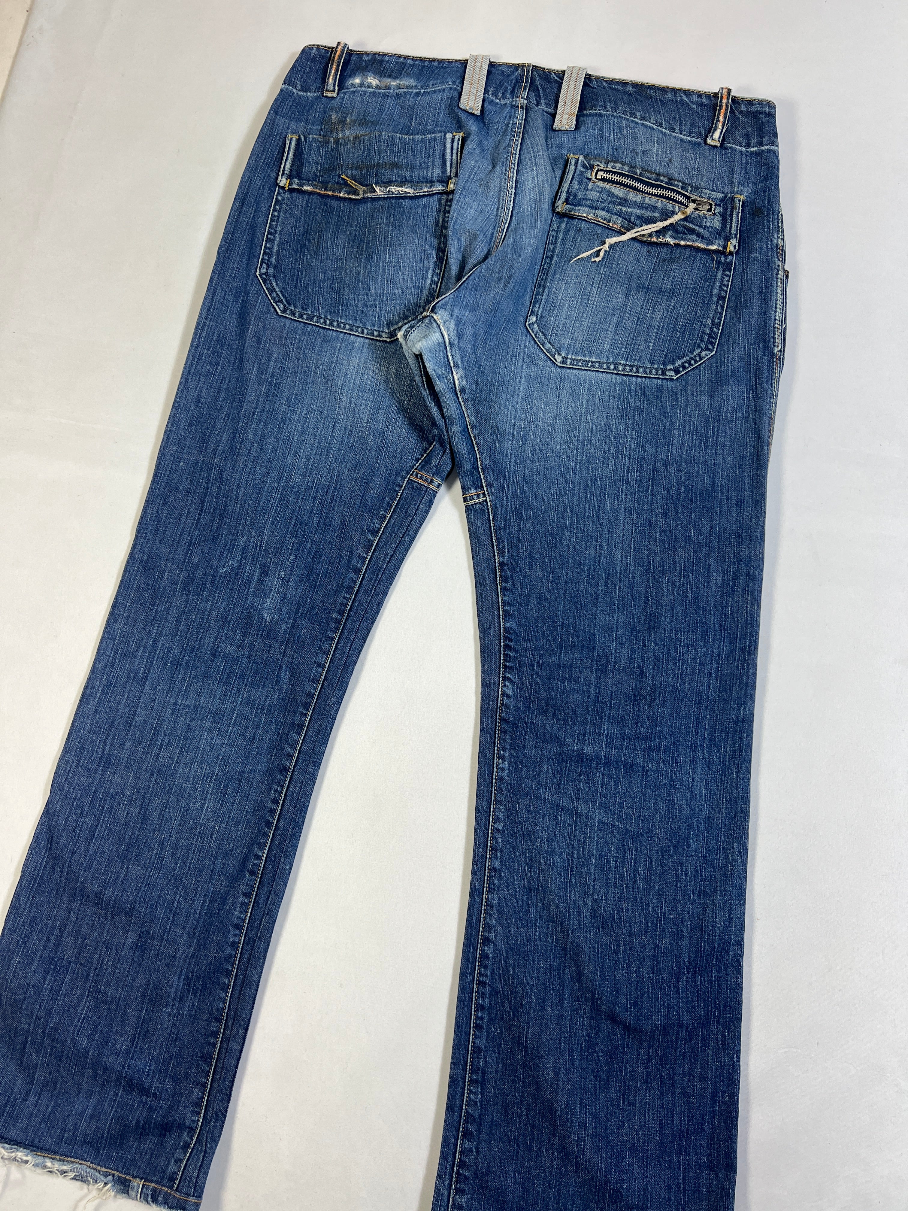 Diesel Slim Straight Button Fly Stained Jeans