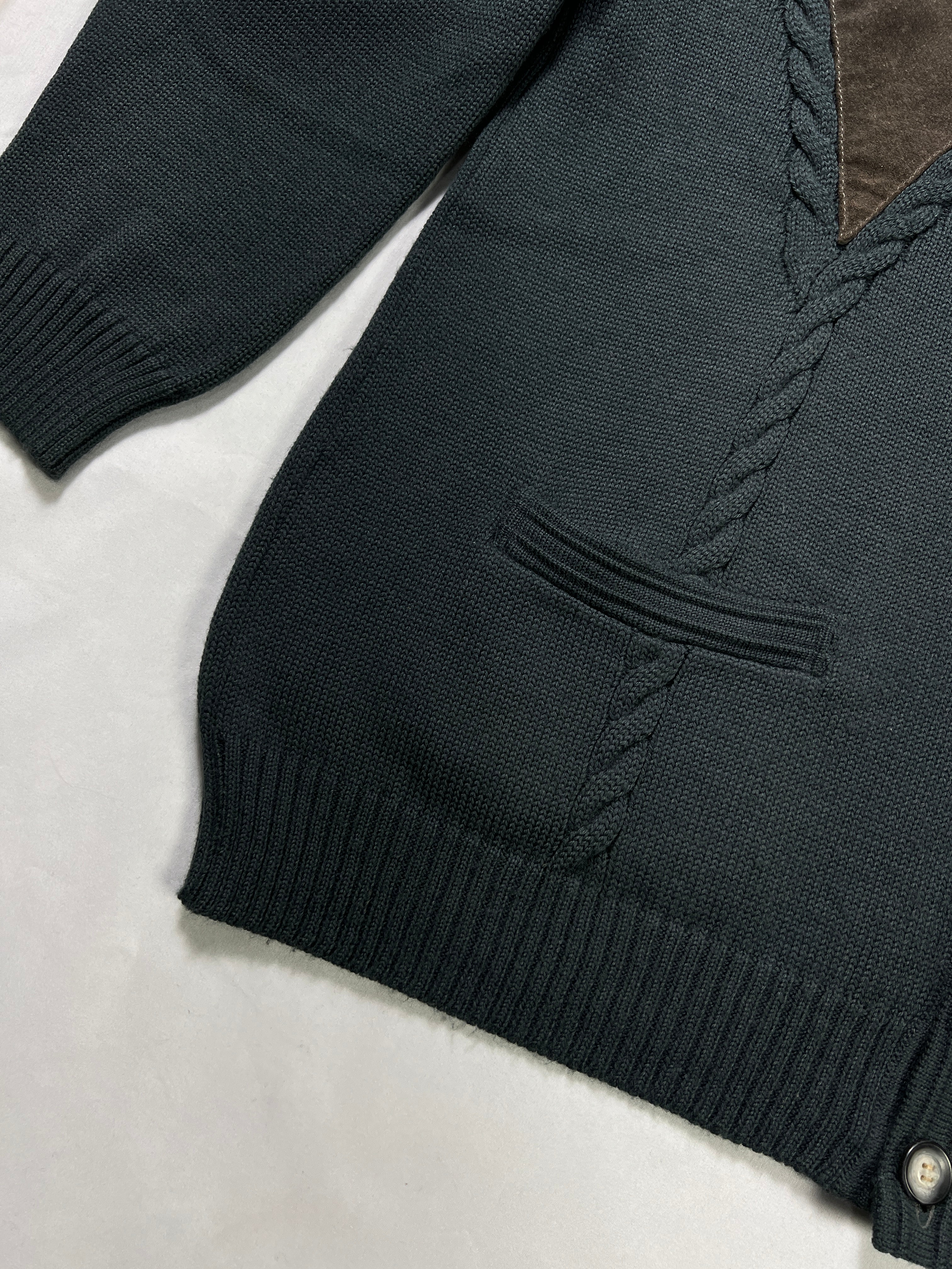 Stumpf Leather Pannel Cardigan