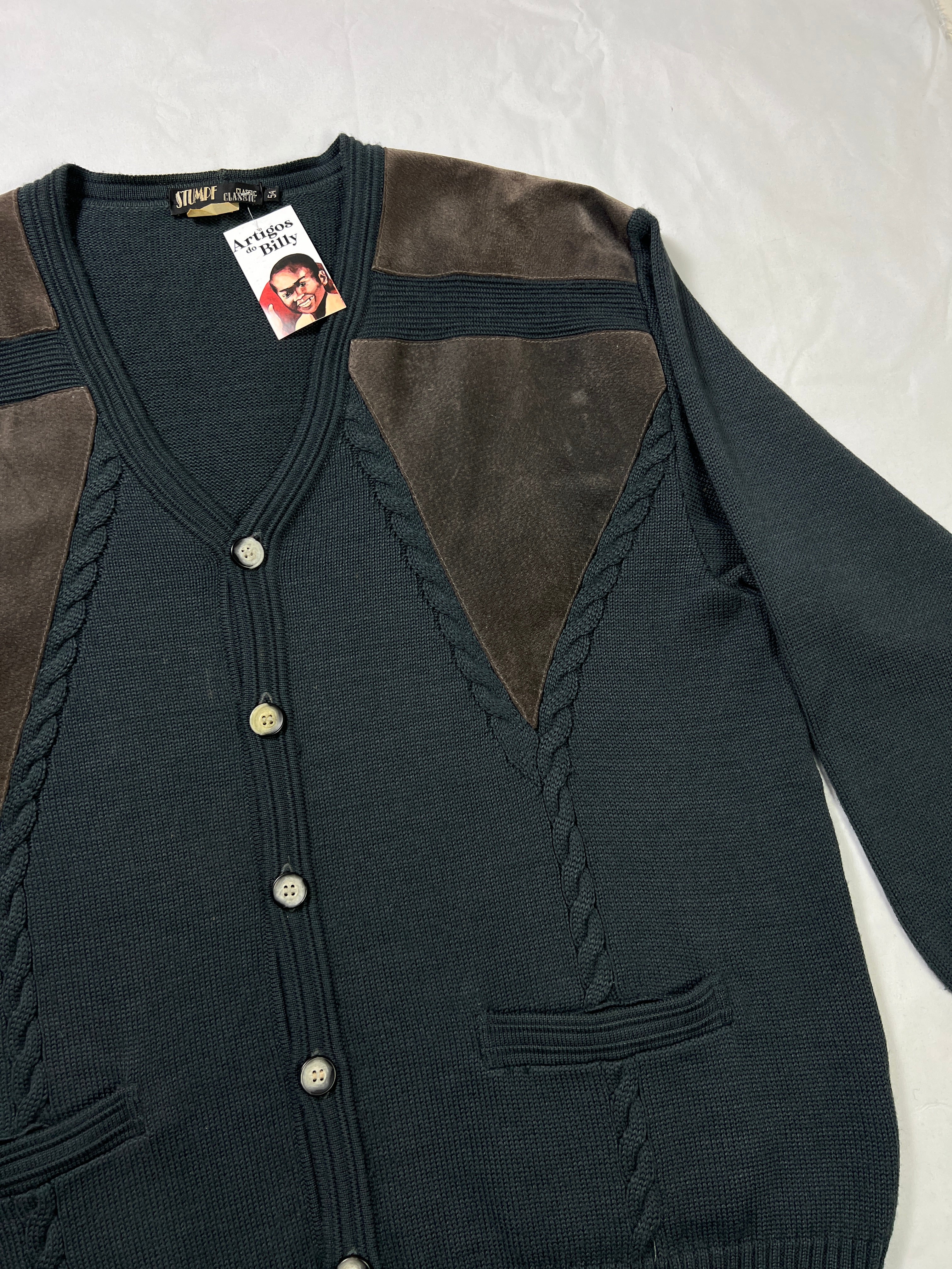 Stumpf Leather Pannel Cardigan