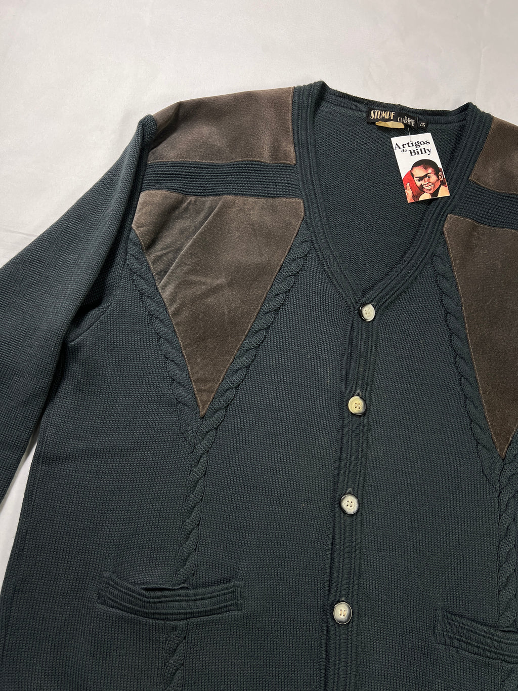 Stumpf Leather Pannel Cardigan